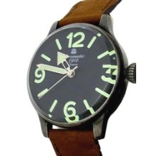 Aeromatic 1912 Retro Styled Panzer Quartz Watch, Aged Patina Case #A1251