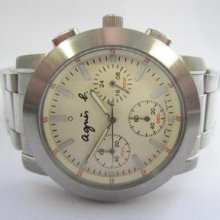 Agnis B. Chrono N.o.s. All Stainless Steel Gents Watch