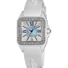 Akribos XXIV Watches Women's White Mother of Pearl Dial White Silicon