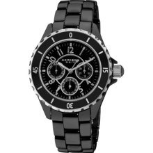 Akribos XXIV Watches Women's Black Dial Black Ceramic Black Ceramic Bl