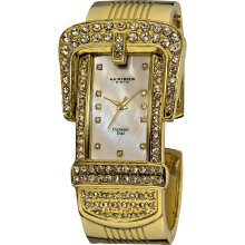 Akribos XXIV Women's Quartz Diamond Bangle Watch (Gold-tone)