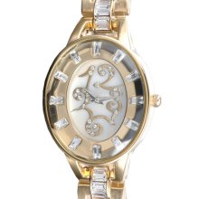 Alias Kim 18k Golden Plated Womens Ladies Quartz Unique Bracelet Watch&gift Box