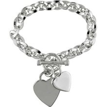 Amour Sterling Silver Link Chain Bracelet