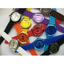 Analog Quartz Hours Clock Dial Rubber Men Women Unisex Wrist Watch 11 Colors