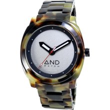 And Watch Unisex Xenophon Plastic Watch - Brown Rubber Strap - Silver Dial - ADWXENOPHON.TSI