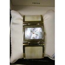 Anne Klein York 12/2030imhn Mother Of Pearl Dial Gold Tone Watch