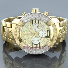 Aqua Master Mens Diamond Watch Round Yellow