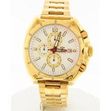 Aqua Master Men's W328-3 Gold-tone Stainless Steel White Chronograph Dial Watch