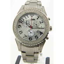 Aqua Master Silver Dial Chrono Diamond Mens Watch W130