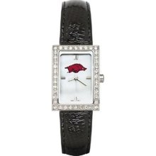 Arkansas Razorbacks UA Allure Ladies Watch With Black Leader Strap