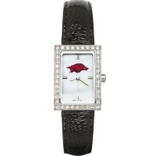 Arkansas Women's Black Leather Strap Allure Watch