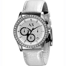 Armani Exchange Ax5004 White Chrono Crystal Watch