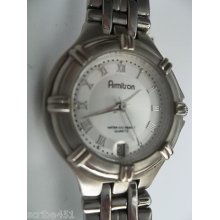 Armitron Boyfriend Quartz W/ Date Runs Great Roman Numerals, Water Resistant