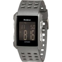 Armitron Mens 408177gry Square Chronograph Grey Resin Digital Sport Watch