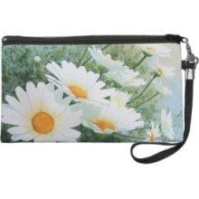 Artful Daisies Wristlet Clutches