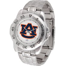 Auburn Tigers Logo- Mens Sport Steel Watch