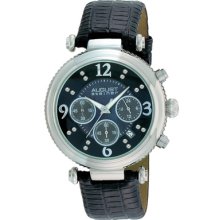 August Steiner Watches Women's Black Mother of Pearl Dial Black Polyur