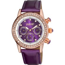 August Steiner Watches Women's Purple Mother of Pearl Dial Purple Pate