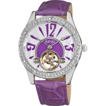 August Steiner Watches Women's White Mother of Pearl Dial Purple Polyu