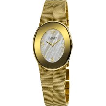 August Steiner Women's Quartz Oval Mesh Bracelet Watch (Gold-tone)