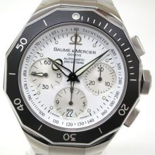 Auth Baume & Mercier Riviera Diver Chronograph Wristwatch Mens 65599(bf042158)