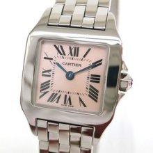 Auth Cartier Santos Demoiselle Sm Wristwatch Ss Pinksilver Ladies2698(bf039580)