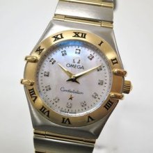 Auth Omega Constellation 12p Wristwatch Ss 18y Yg Ladies 1262.75(bf041773)