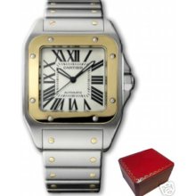 Authentic Cartier Santos 100 18k Gold Automatic Watch W200728g