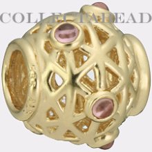 Authentic Pandora 14kt Gold Constellation Rhodolite Bead