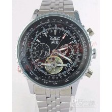 Automatic Mechanical Black Watch Watches Wristwatch Stainless Steel