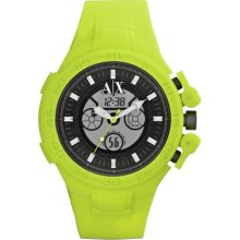 AX Armani Exchange Dual Movement Watch, 47mm Neon Yellow