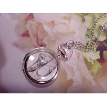 Ballet Girl Inspired Picture Cameo Cover Japan Movement Pocket Watch Necklace