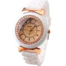 Band Fashion Silicone Quartz Wrist Watch For Women(White)