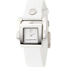 Bcbg Maxazria Womenâ€™s Arabesque Silver-tone White Leather Watch Bg6229