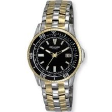 Bellagio Mens Stainless Steel Diver Unidirectional Bezel 5 ATM WR