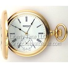 Bernex 22104 Swiss Gold Plated Demi-Hunter Pocket Watch - RN