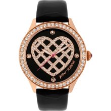 Betsey Johnson Lattice Heart Dial Watch, 42mm