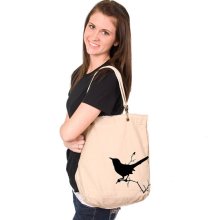 Black Bird Raw Edge Tote