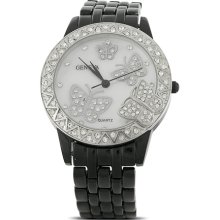 Black Ceramic Butterfly Pearl Dial Fashion Watch