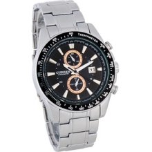 Black Curren 8010 Stainless Steel Analog Men's Business Watch With Calendar