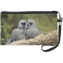 Black Faced Woodswallow, Artamus cinereus Wristlet Purses