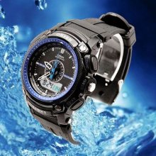 Black Mens Lady Boys Army Analog Digital Quartz Sport Waterproof Watch W021c