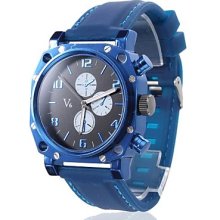 Blue Men's Silicone Analog Quartz Wrist Watch