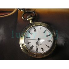 Brass Archaize Necklace Quartz Pocket Pendant Watch