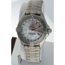 Breitling B Class With Date Mother Of Pearl Dial Stainless And Gold 32mm Watch.