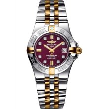 Breitling Galactic 30 Diamond Burgundy Dial Ladies Watch B71340L2-K526TT