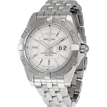 Breitling Galactic 41 Silver Dial Stainless Steel Mens Watch A49350L2-G699SS