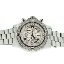 Breitling Men's Avenger Seawolf Chrono Diamond Bezel Watch A73390 W/ Box & Paper