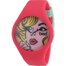 Breo Classic Girl's Quartz Watch With Multicolour Dial Analogue Display And Pink Rubber Strap B-Ti-Clca3