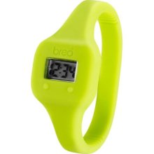 Breo Reflex Unisex Digital Watch With Grey Dial Digital Display And Lime Rubber Bangle B-Ti-Rfl5s